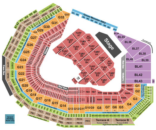 Fenway Park Mumford & Sons Seating Chart
